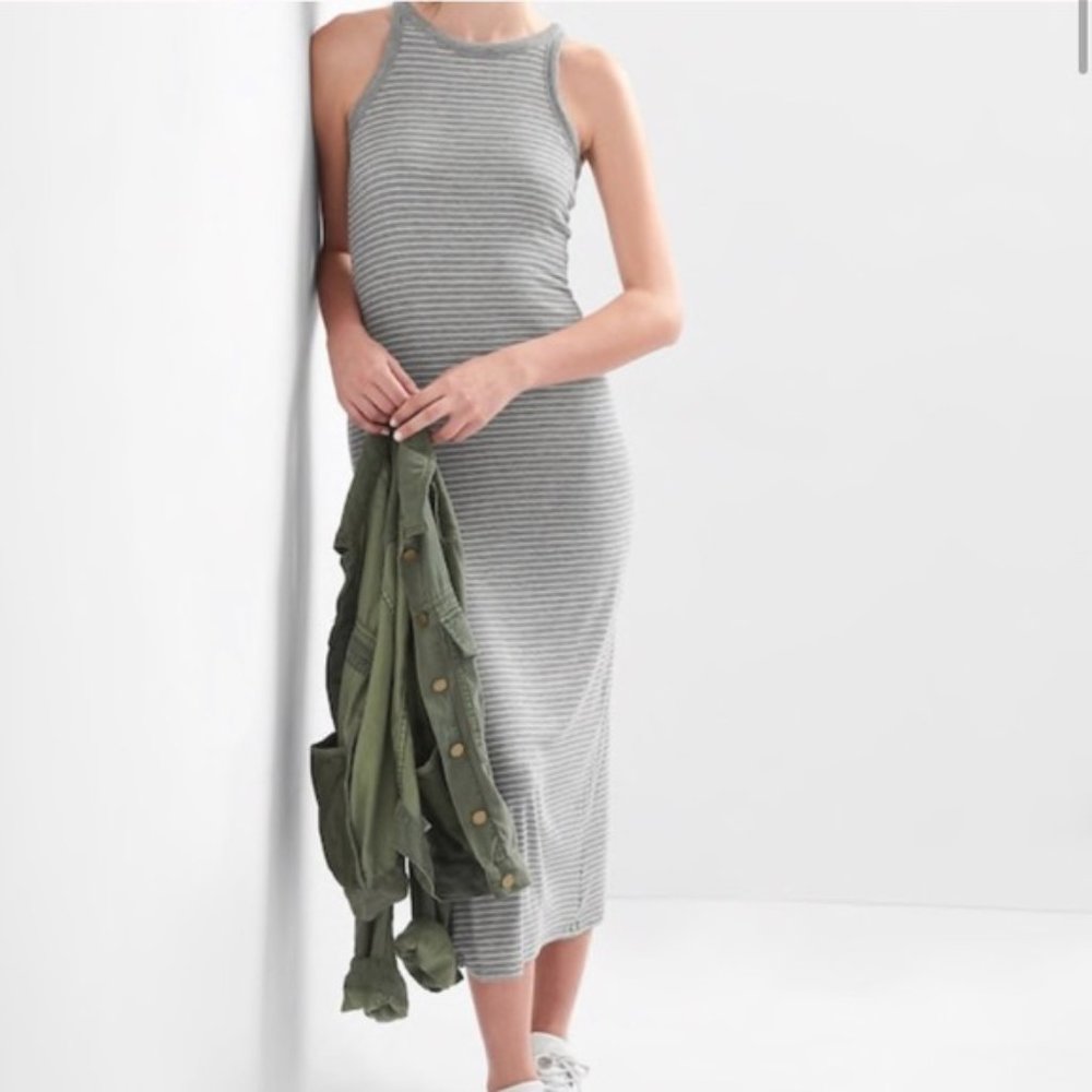 GAP Rib Knit Racerback Maxi Dress